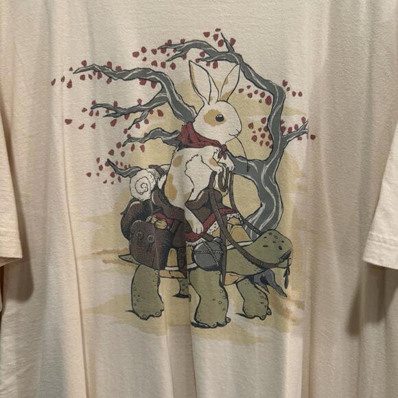 NWOT Shirt.Woot Tortoise And‎ The Hare Turtle And Rabbit Nature Shirt Size 3XL - Picture 5 of 7